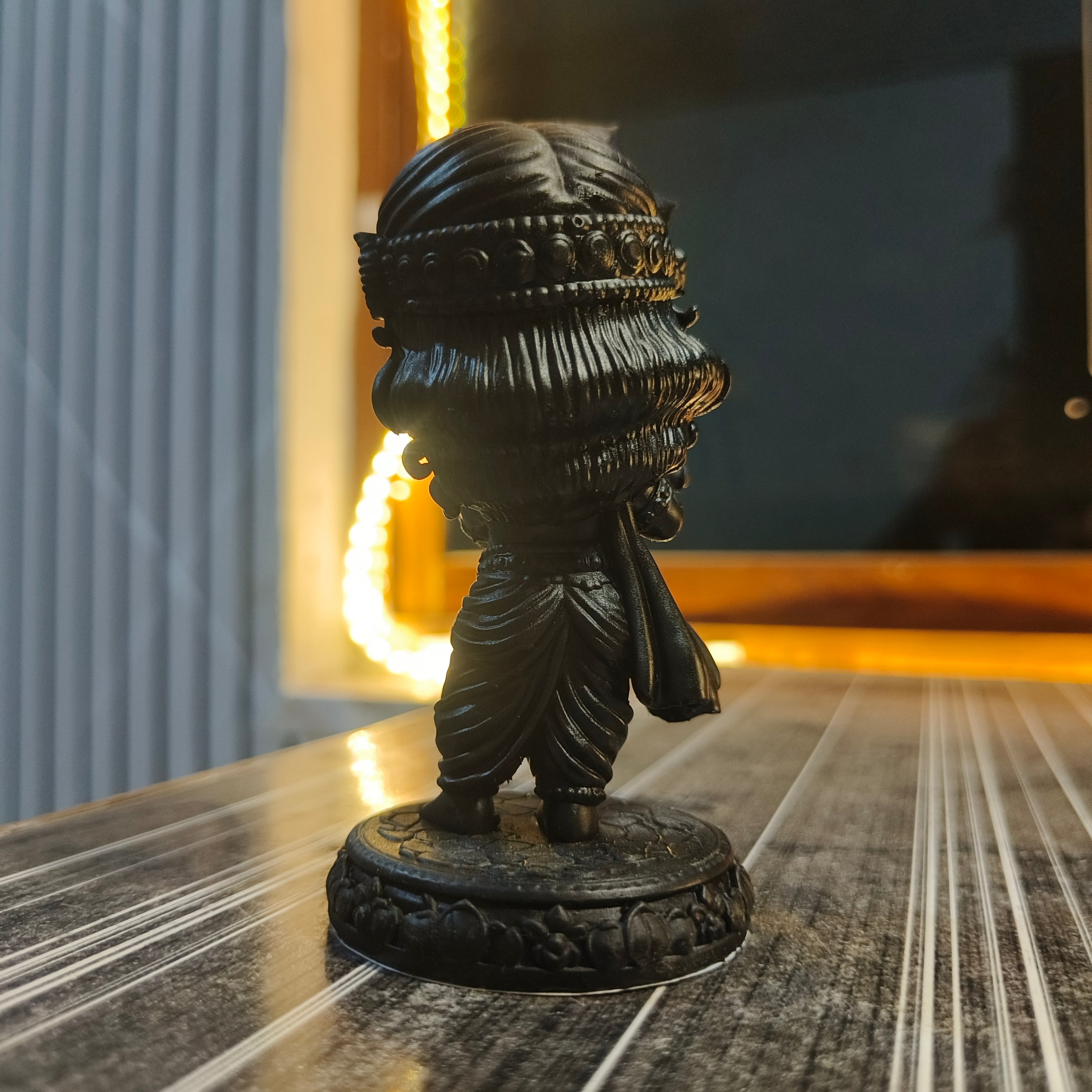Little Krishna Divine Resin Idol – 10cm Premium 3D Printed Statue | Matte Black Decorative Figurine
